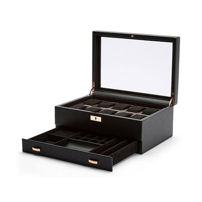 Horlogedoos met lade Axis 10 horloges Wolf 1834 - Horlogerieshop.nl