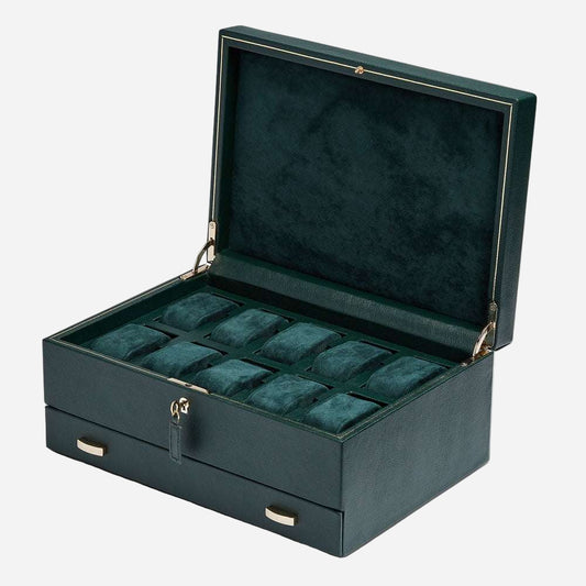 Horlogedoos met lade British Racing 10 horloges Wolf 1834 - Horlogerieshop.nl