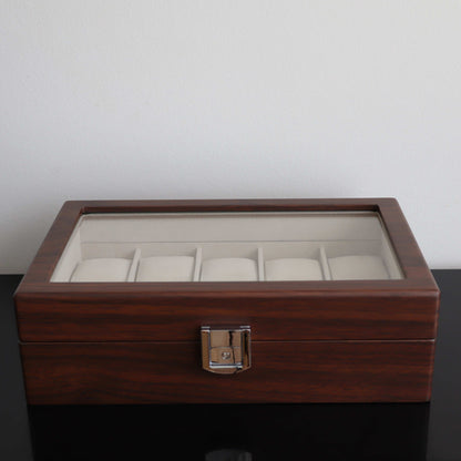 Horlogedoos Donkerbruin hout 10 Horloges