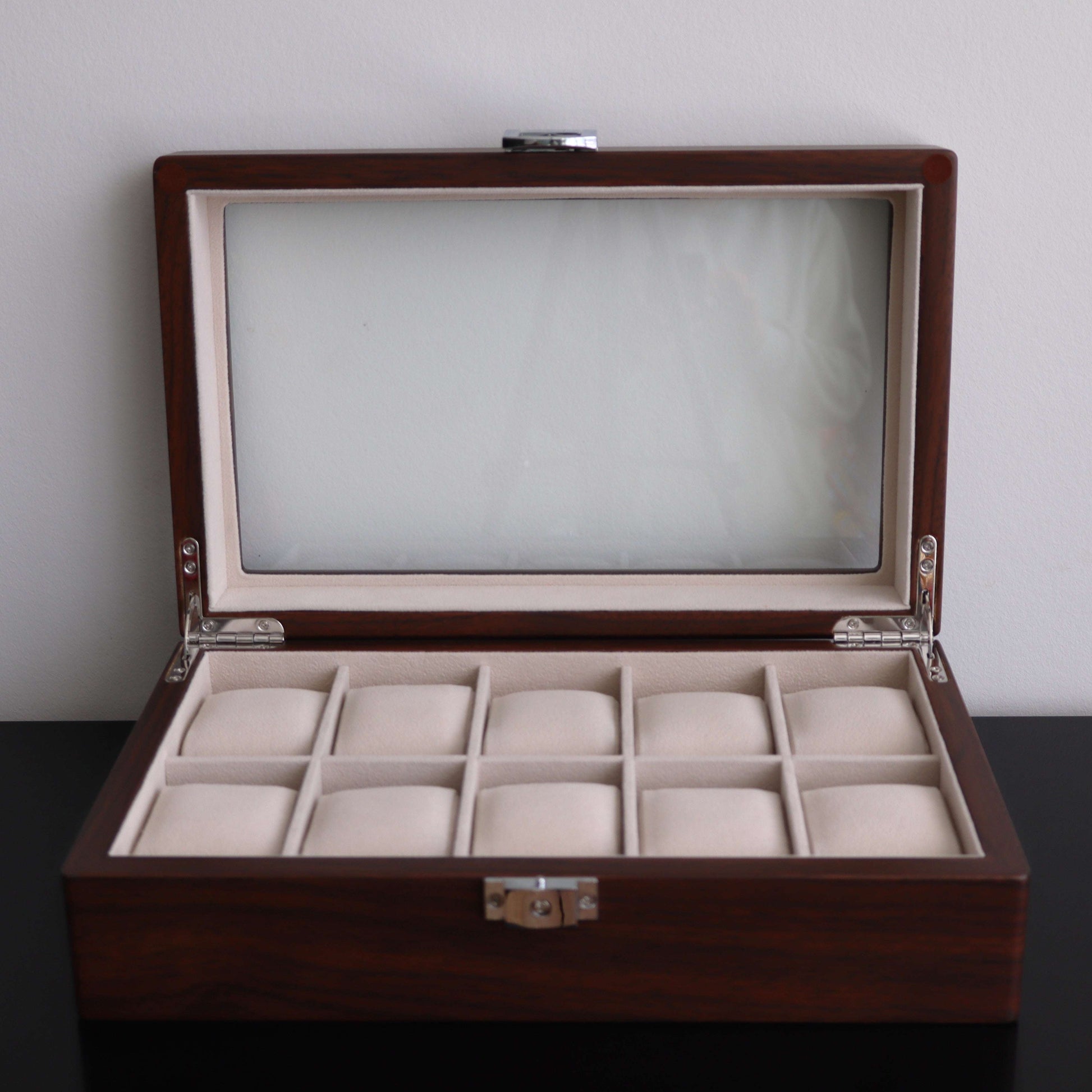 Horlogedoos Donkerbruin hout 10 Horloges