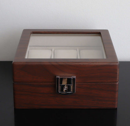 Horlogedoos Donkerbruin hout 6 Horloges