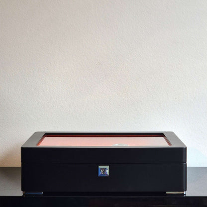 Horlogedoos Zwart Hout met Suede 8 Horloges