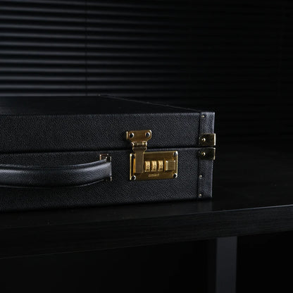 Horlogedoos Zwart kalfsleder/Grijs Suede 15 horloges Old Fashioned Luxury - Horlogerieshop.nl