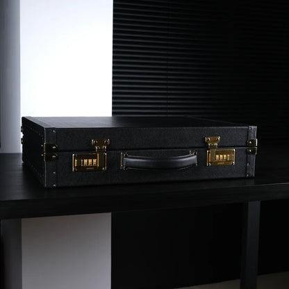 Horlogedoos Zwart kalfsleder/Grijs Suede 15 horloges Old Fashioned Luxury - Horlogerieshop.nl