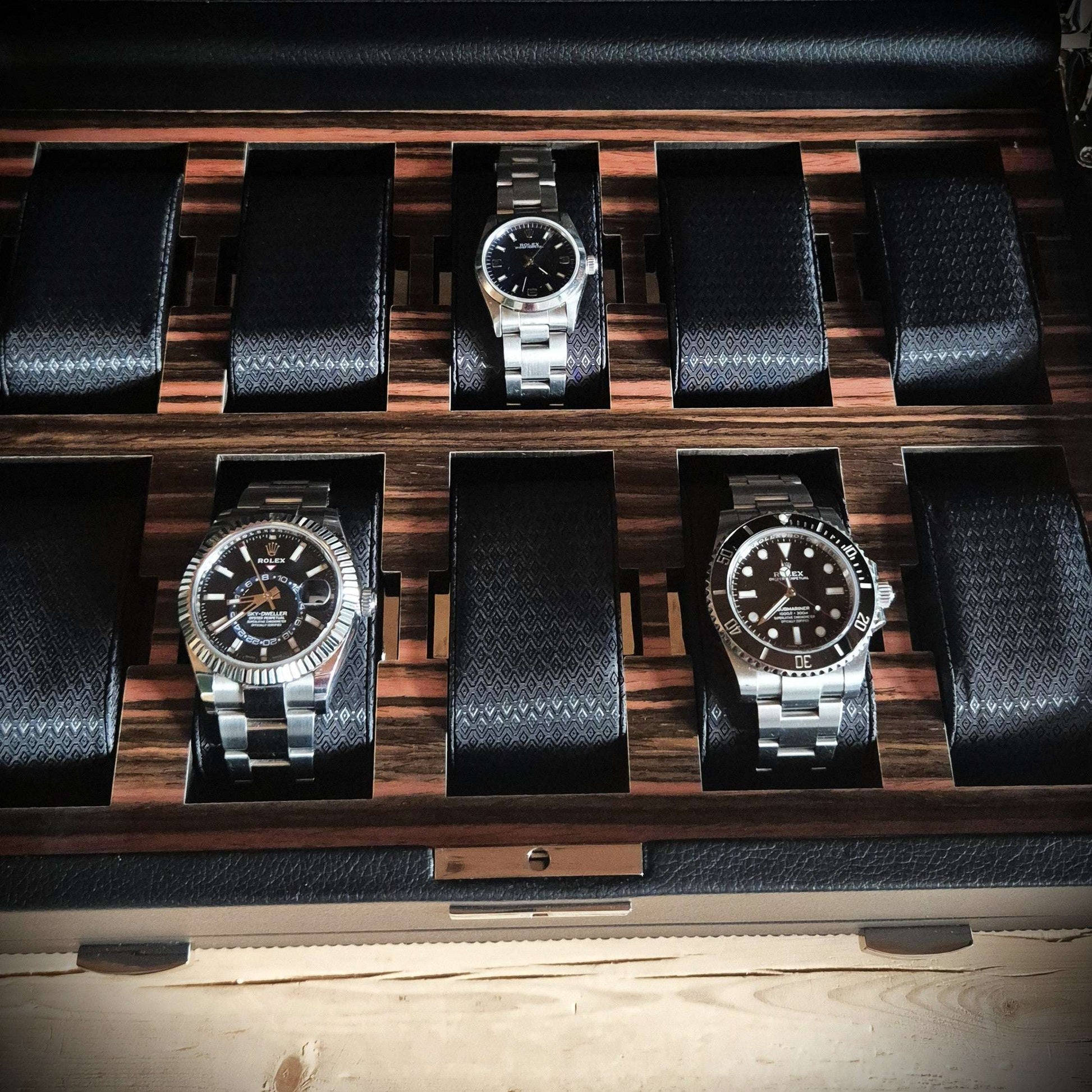 Horlogedoos met lade Roadster 10 horloges Wolf 1834