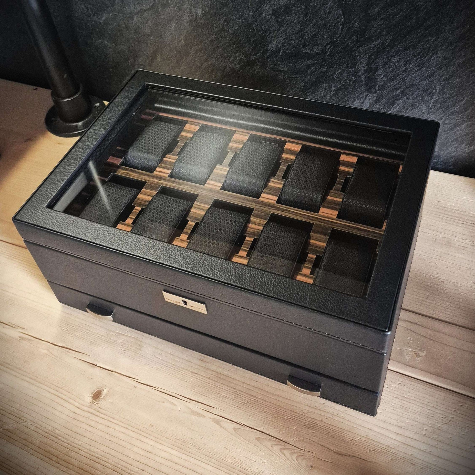 Horlogedoos met lade Roadster 10 horloges Wolf 1834