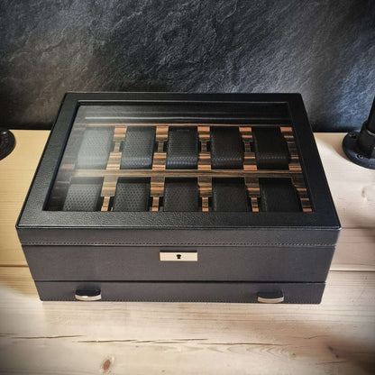 Horlogedoos met lade Roadster 10 horloges Wolf 1834
