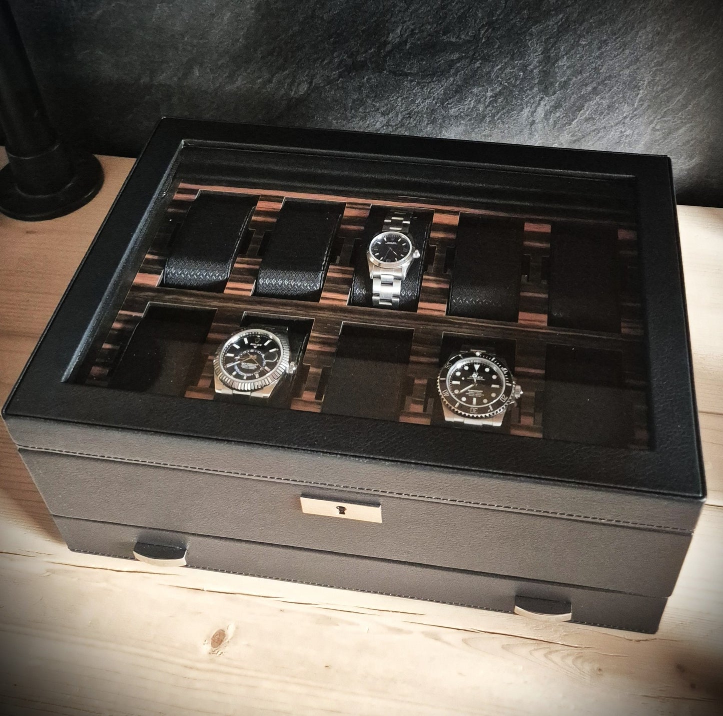 Horlogedoos met lade Roadster 10 horloges Wolf 1834