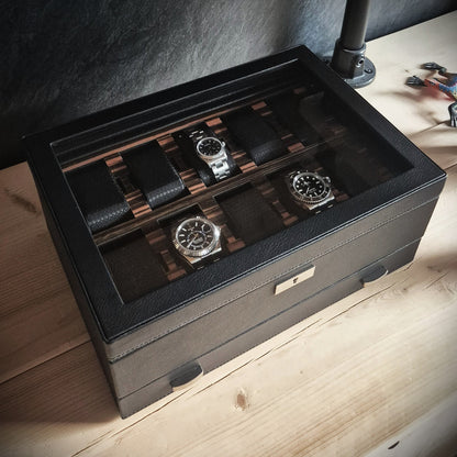 Horlogedoos met lade Roadster 10 horloges Wolf 1834