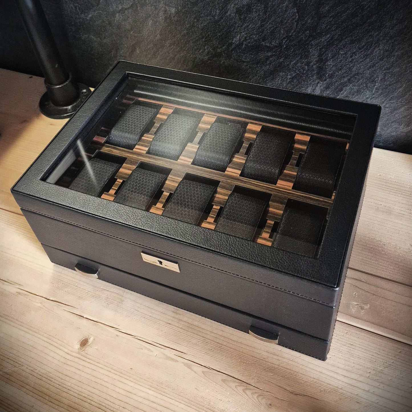 Horlogedoos met lade Roadster 10 horloges Wolf 1834