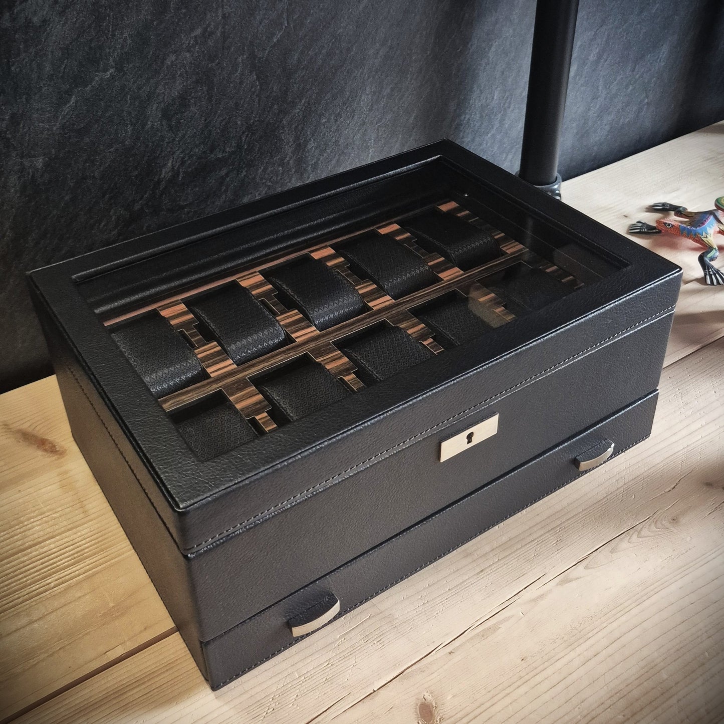 Horlogedoos met lade Roadster 10 horloges Wolf 1834