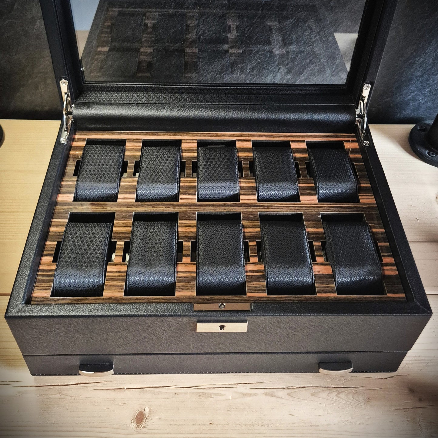 Horlogedoos met lade Roadster 10 horloges Wolf 1834