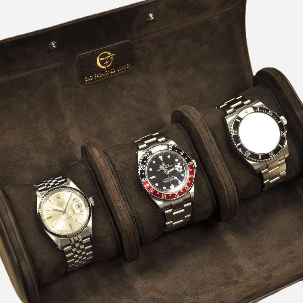 Horlogerol Leder 3 horloges Old Fashioned Luxury