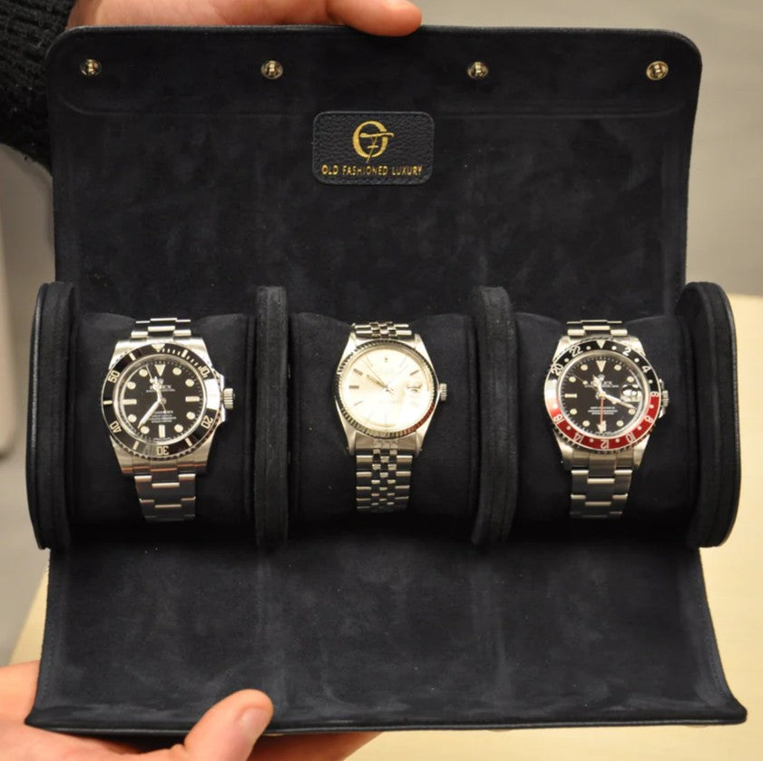 Horlogerol Leder 3 horloges Old Fashioned Luxury - Horlogerieshop.nl