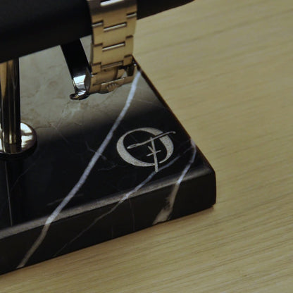 Horlogestandaard Marmer 1 horloge Leder Old Fashioned Luxury - Horlogerieshop.nl