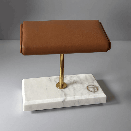 Horlogestandaard Marmer 2 horloges Leder Old Fashioned Luxury