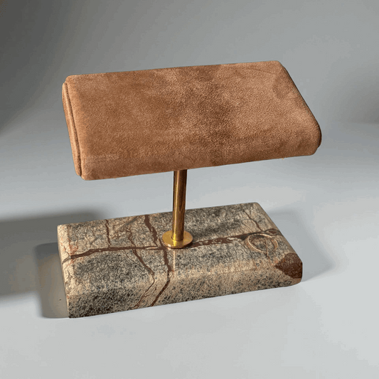 Horlogestandaard Marmer 2 horloges Leder Old Fashioned Luxury