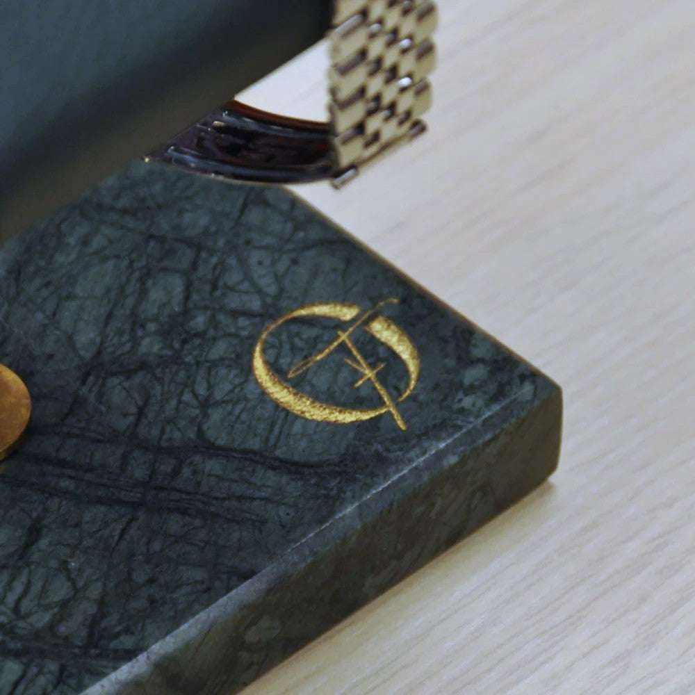 Horlogestandaard Marmer 2 horloges Leder Old Fashioned Luxury