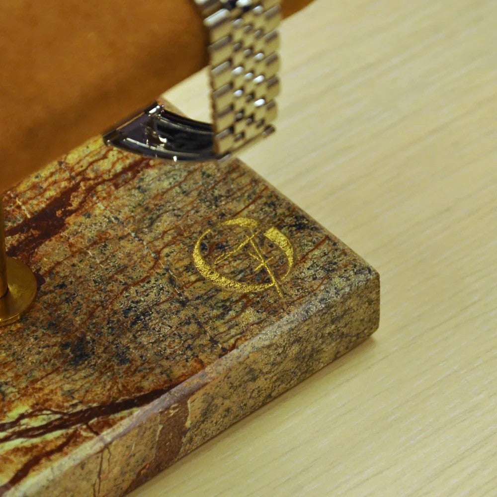 Horlogestandaard Marmer 2 horloges Leder Old Fashioned Luxury