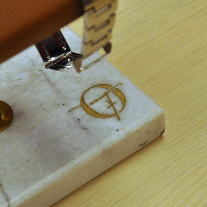 Horlogestandaard Marmer 2 horloges Leder Old Fashioned Luxury