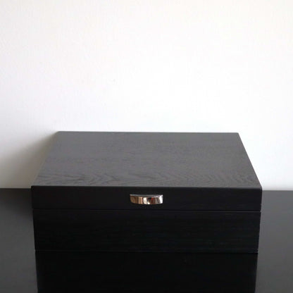Horlogedoos Zwart Panga hout 8 Horloges