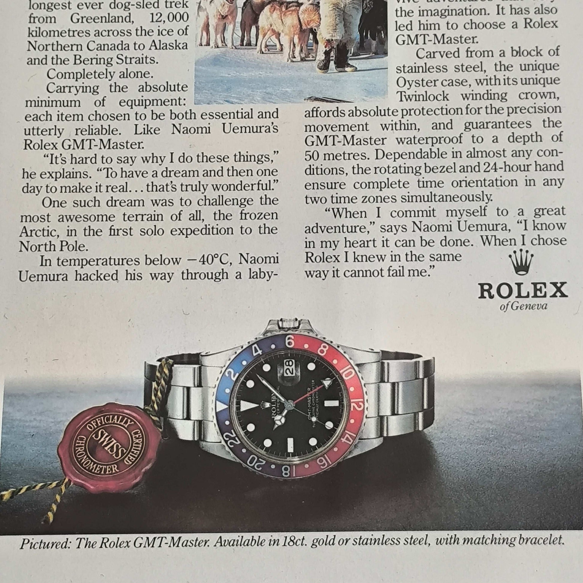 Vintage Rolex GMT-Master advertentie