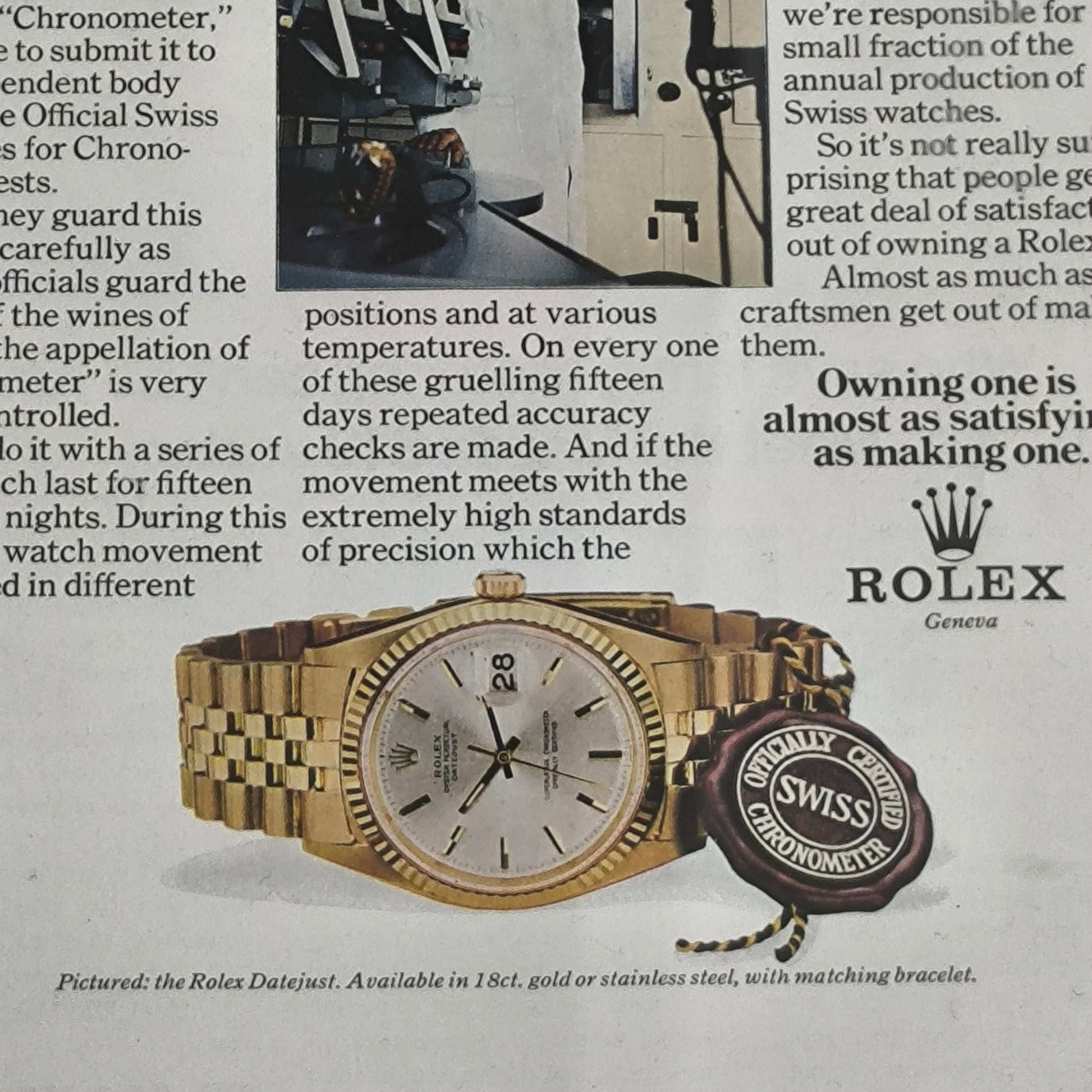 Vintage Rolex Datejust advertentie