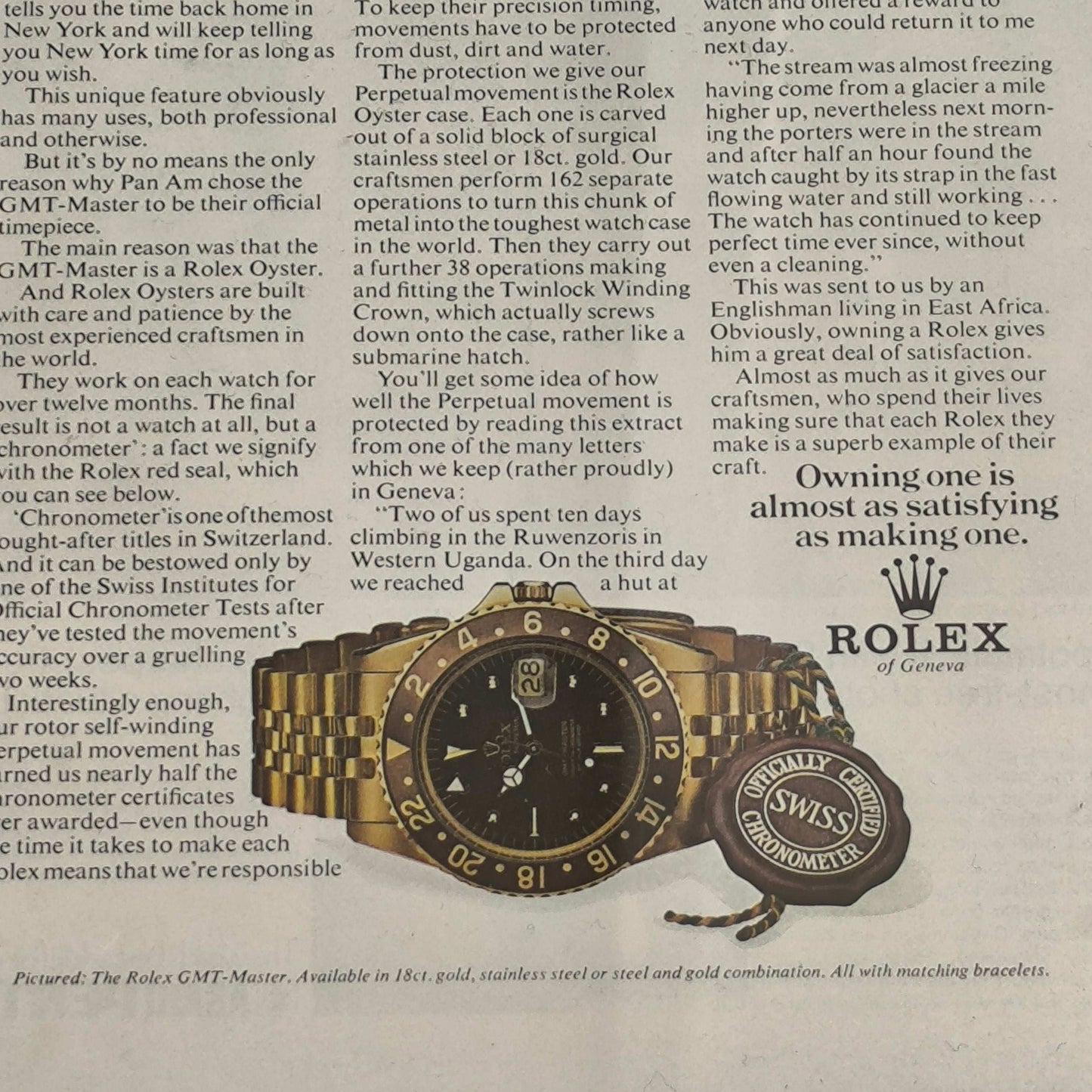 Vintage Rolex GMT-Master advertentie