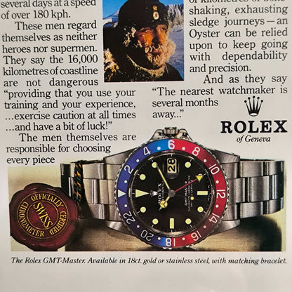 Vintage Rolex GMT-Master advertentie