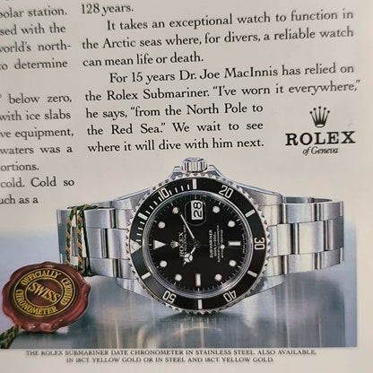 Vintage Rolex Submariner Date advertentie