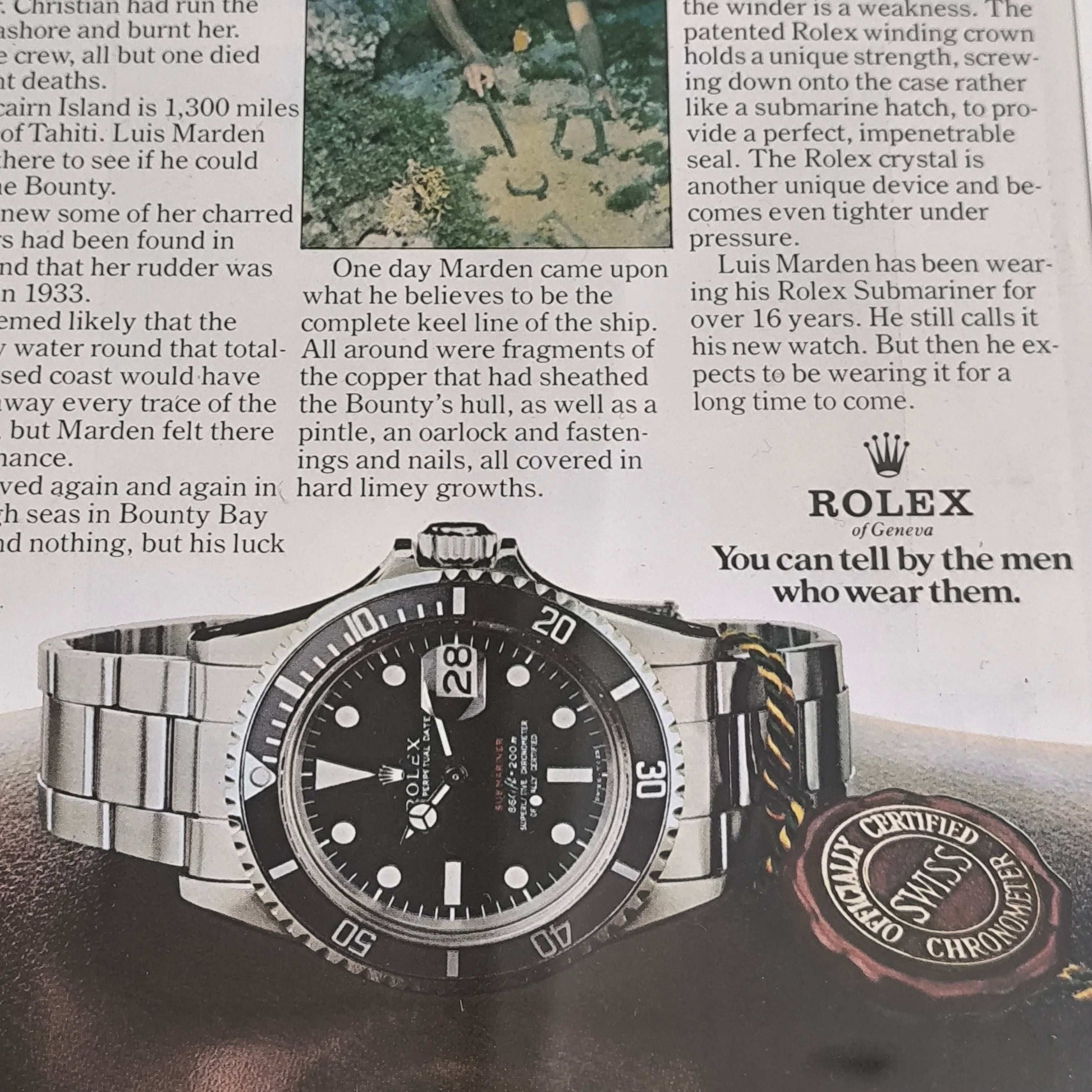 Vintage Rolex Submariner Date advertentie