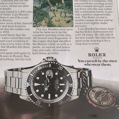 Vintage Rolex Submariner Date advertentie