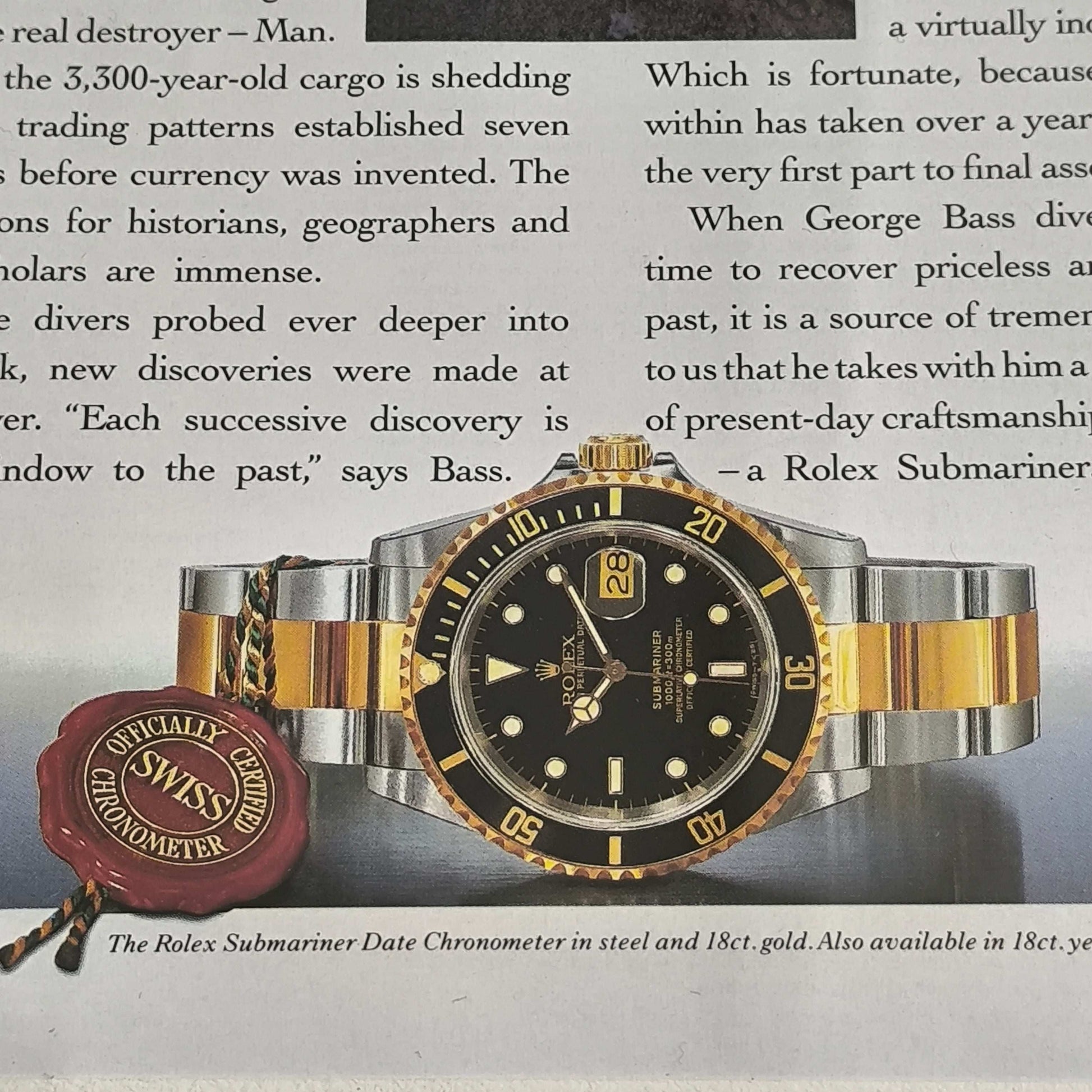 Vintage Rolex Submariner Date advertentie