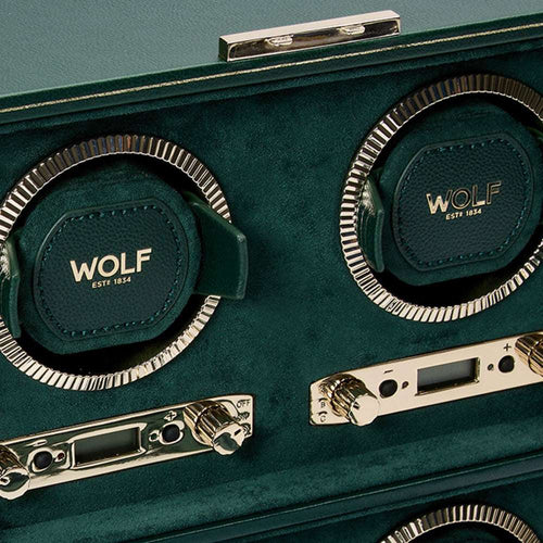 Watch winder British Racing 4 horloges Wolf 1834 - Horlogerieshop.nl
