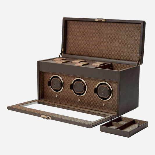 Watch winder Earth 3 horloges Wolf 1834 - Horlogerieshop.nl