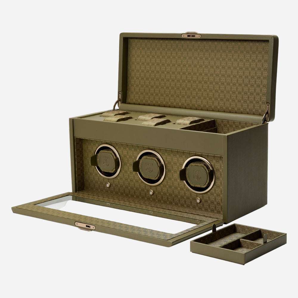 Watch winder Earth 3 horloges Wolf 1834 - Horlogerieshop.nl