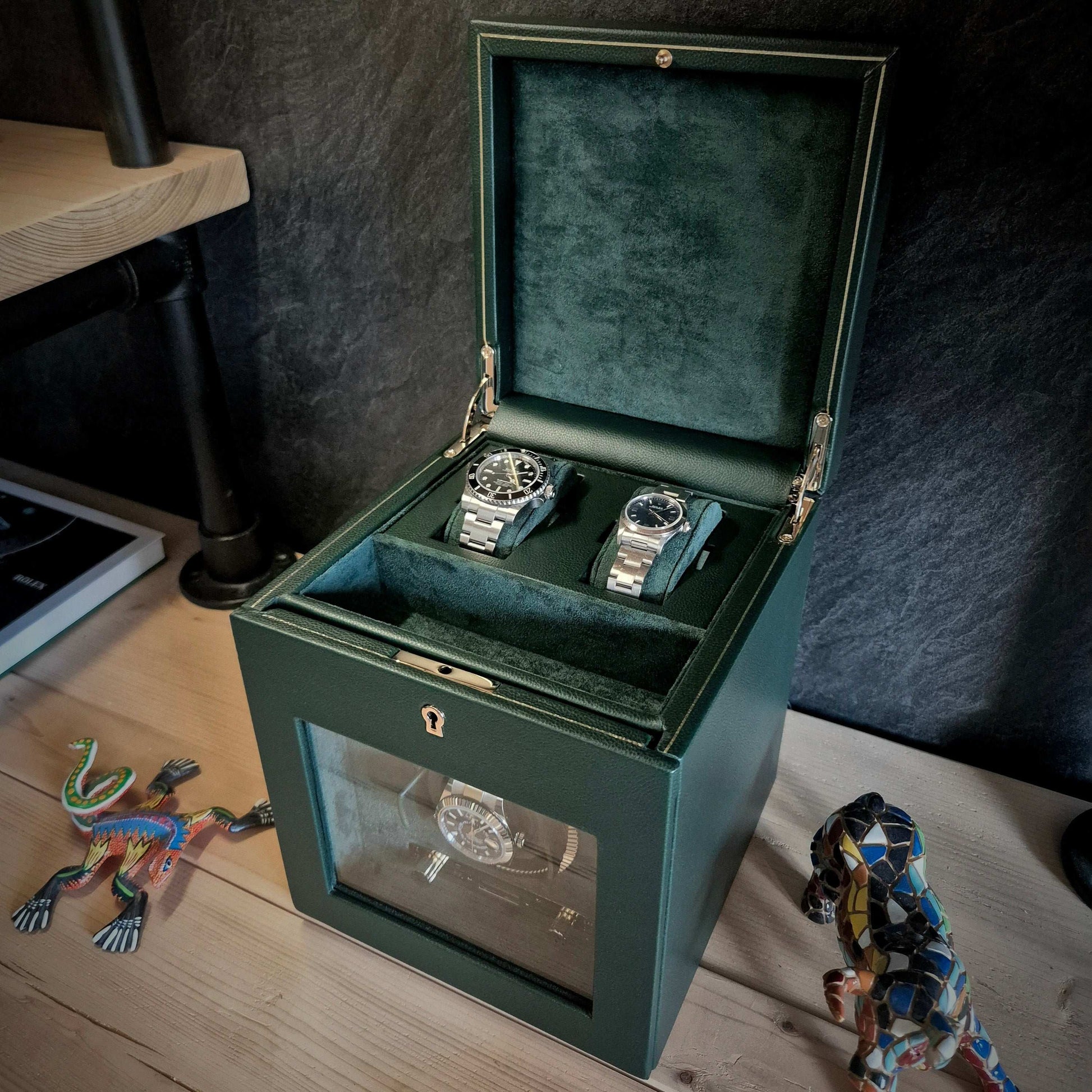 Watch winder met lade British Racing 1 horloge Wolf 1834 - Horlogerieshop.nl