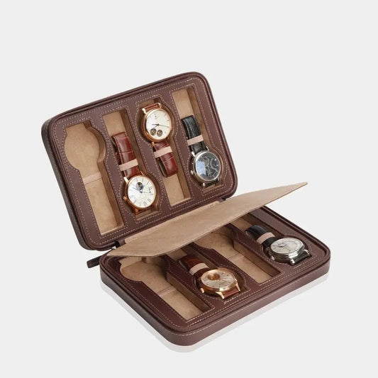 Horloge etui Bruin leder 8 Horloges Modalo - Horlogedoos - Horlogerieshop.nl