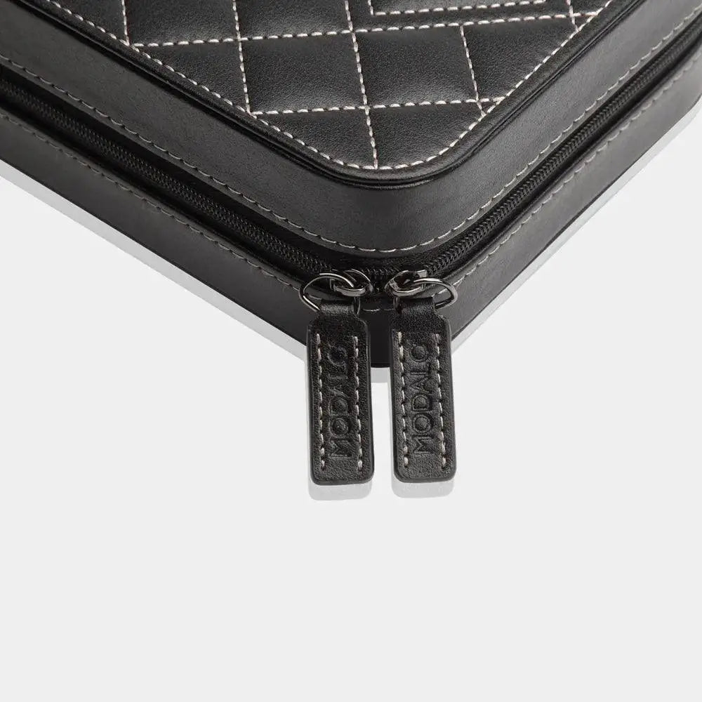 Horloge etui Zwart leder 6 Horloges Modalo - Horlogedoos - Horlogerieshop.nl