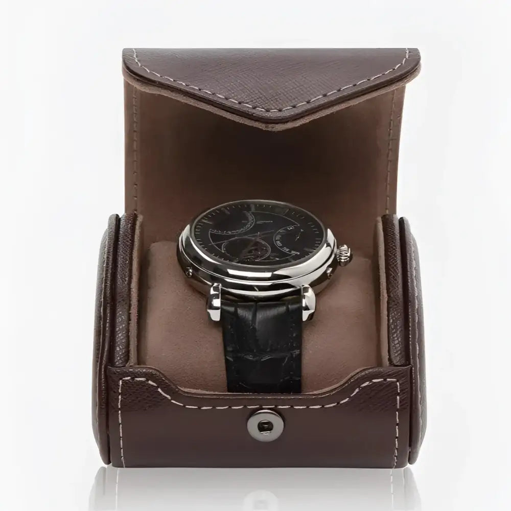 Horloge pouch Bruin leder Modalo - Horlogedoos - Horlogerieshop.nl