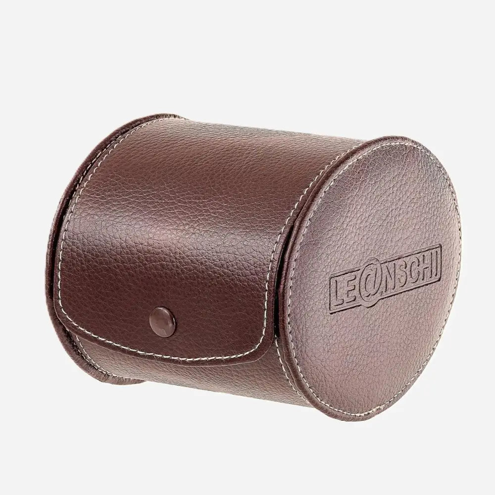 Horloge Pouch Donkerbruin leder Leanschi - Horlogedoos - Horlogerieshop.nl