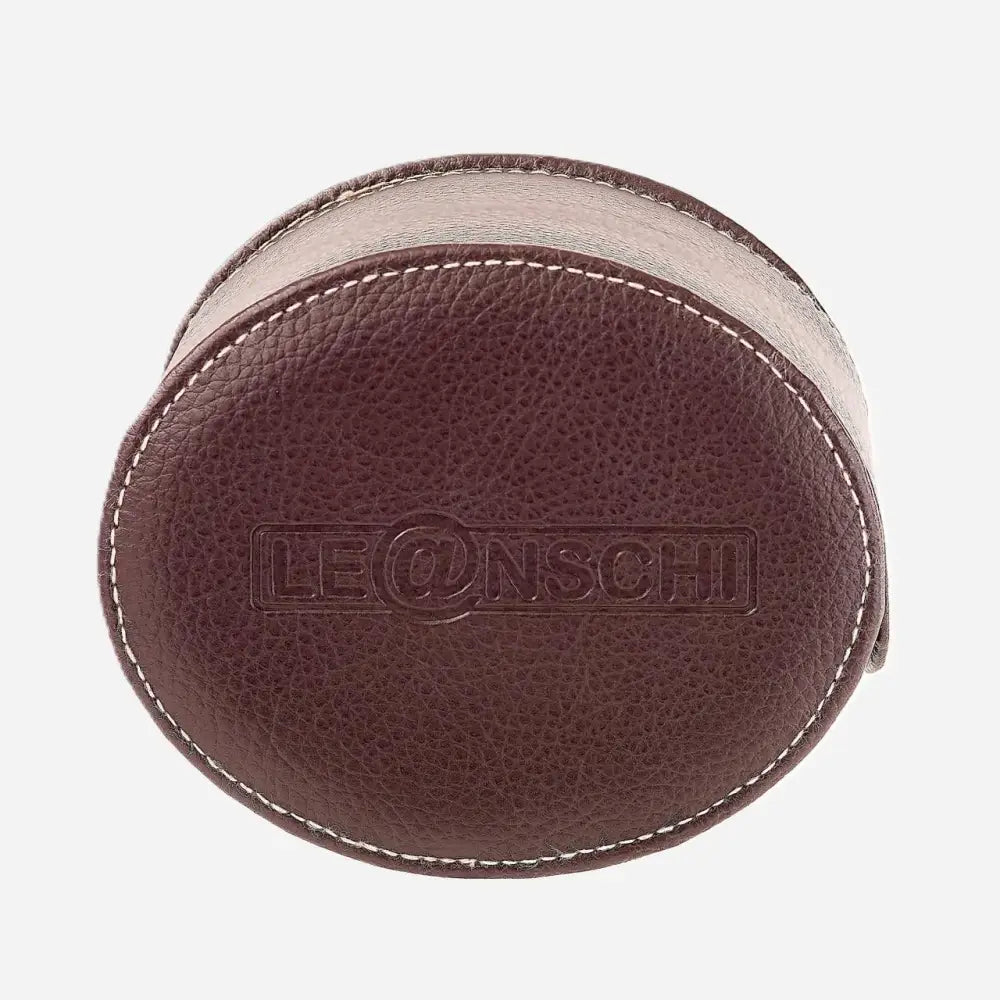 Horloge Pouch Donkerbruin leder Leanschi - Horlogedoos - Horlogerieshop.nl
