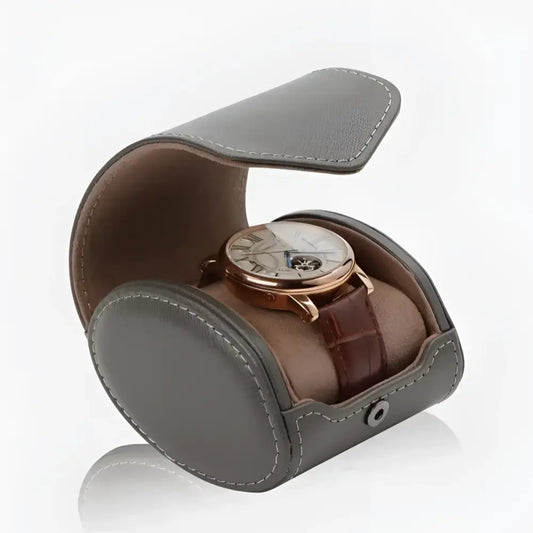 Horloge pouch Taupe leder Modalo - Horlogedoos - Horlogerieshop.nl