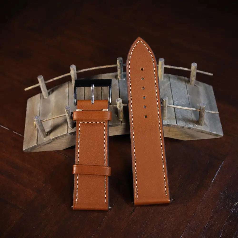 Horlogeband Baranil kalfsleder Terra Brown - Horlogebanden - Horlogerieshop.nl