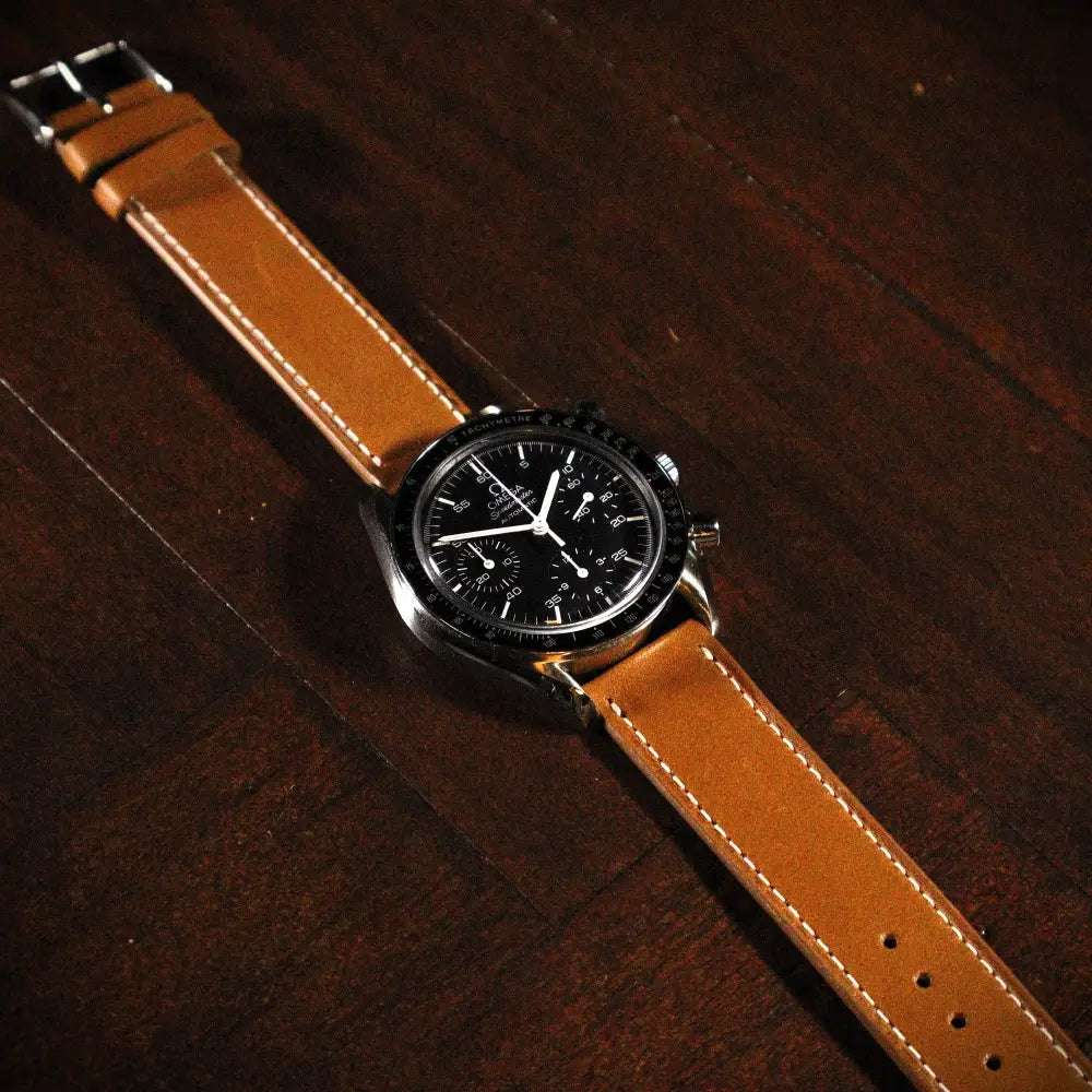Horlogeband kalfsleder Mahogany Cognac - Horlogebanden - Horlogerieshop.nl