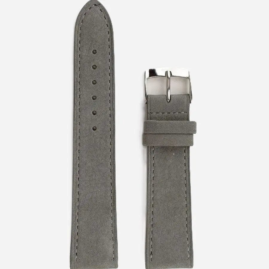 Horlogeband Nubuck stierenleder Tungsten Grey - Horlogebanden - Horlogerieshop.nl