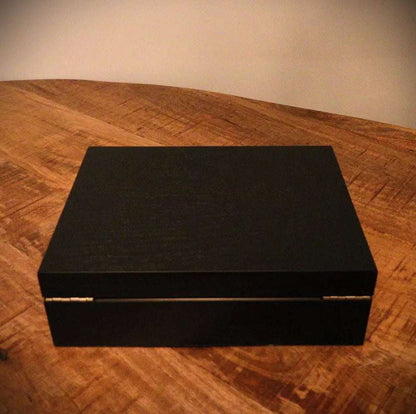 Horlogedoos Zwart Panga hout 8 Horloges - Horlogedoos - Horlogerieshop.nl