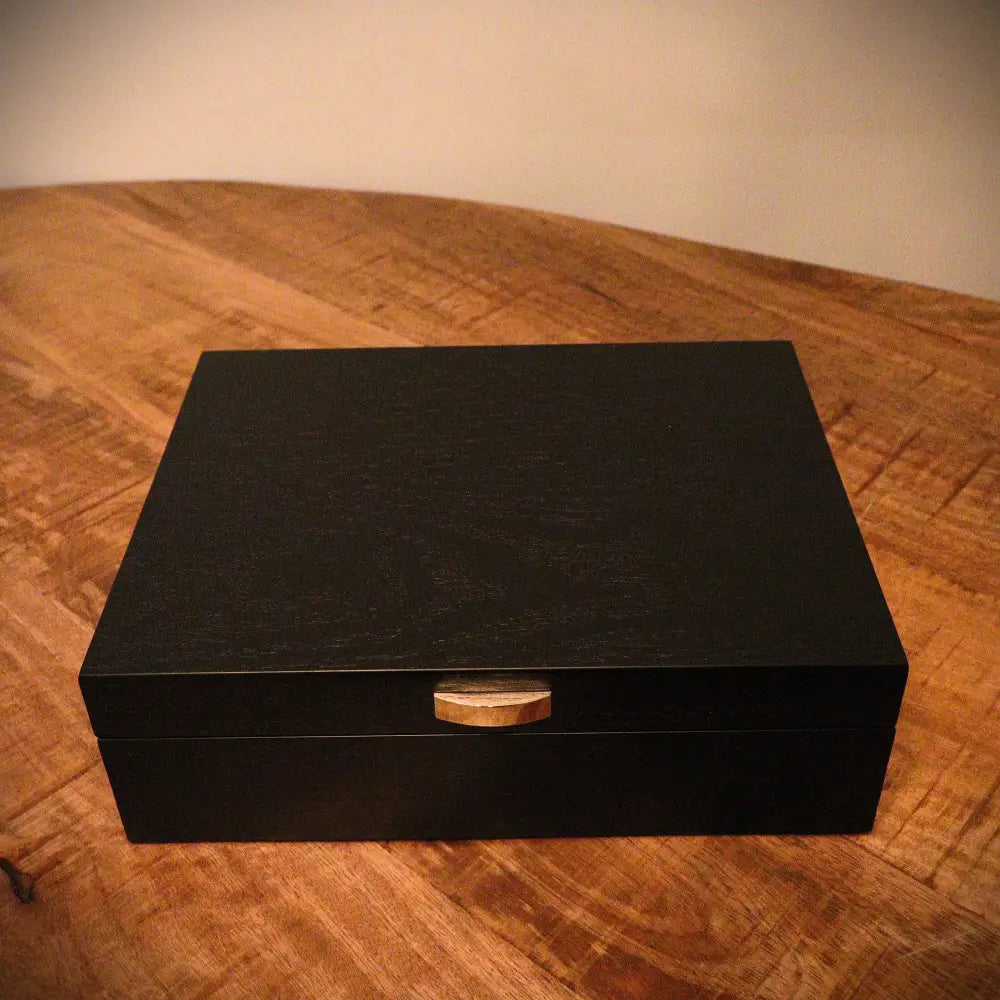 Horlogedoos Zwart Panga hout 8 Horloges - Horlogedoos - Horlogerieshop.nl