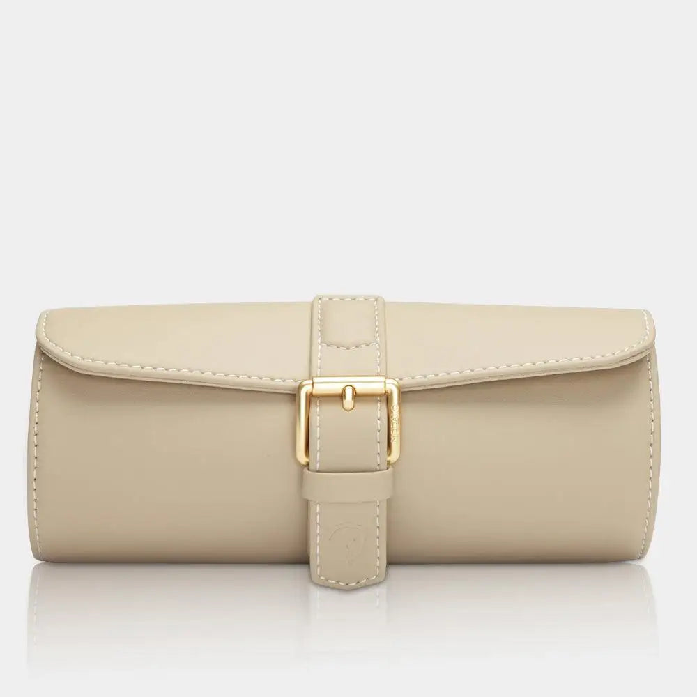 Horlogerol Beige leder 3 Horloges Modalo - Horlogedoos - Horlogerieshop.nl