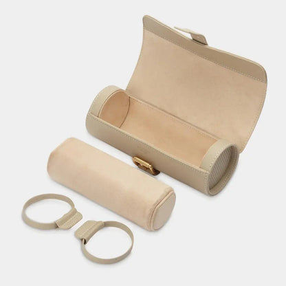 Horlogerol Beige leder 3 Horloges Modalo - Horlogedoos - Horlogerieshop.nl